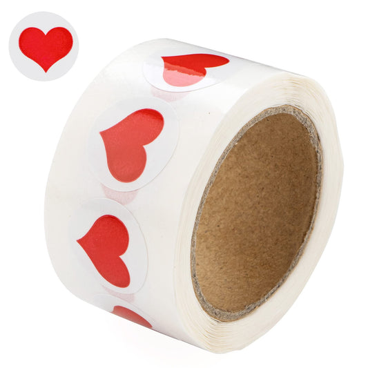 250 Small Red Heart Stickers - Valentine's Day - Valentines Stickers & Decorations