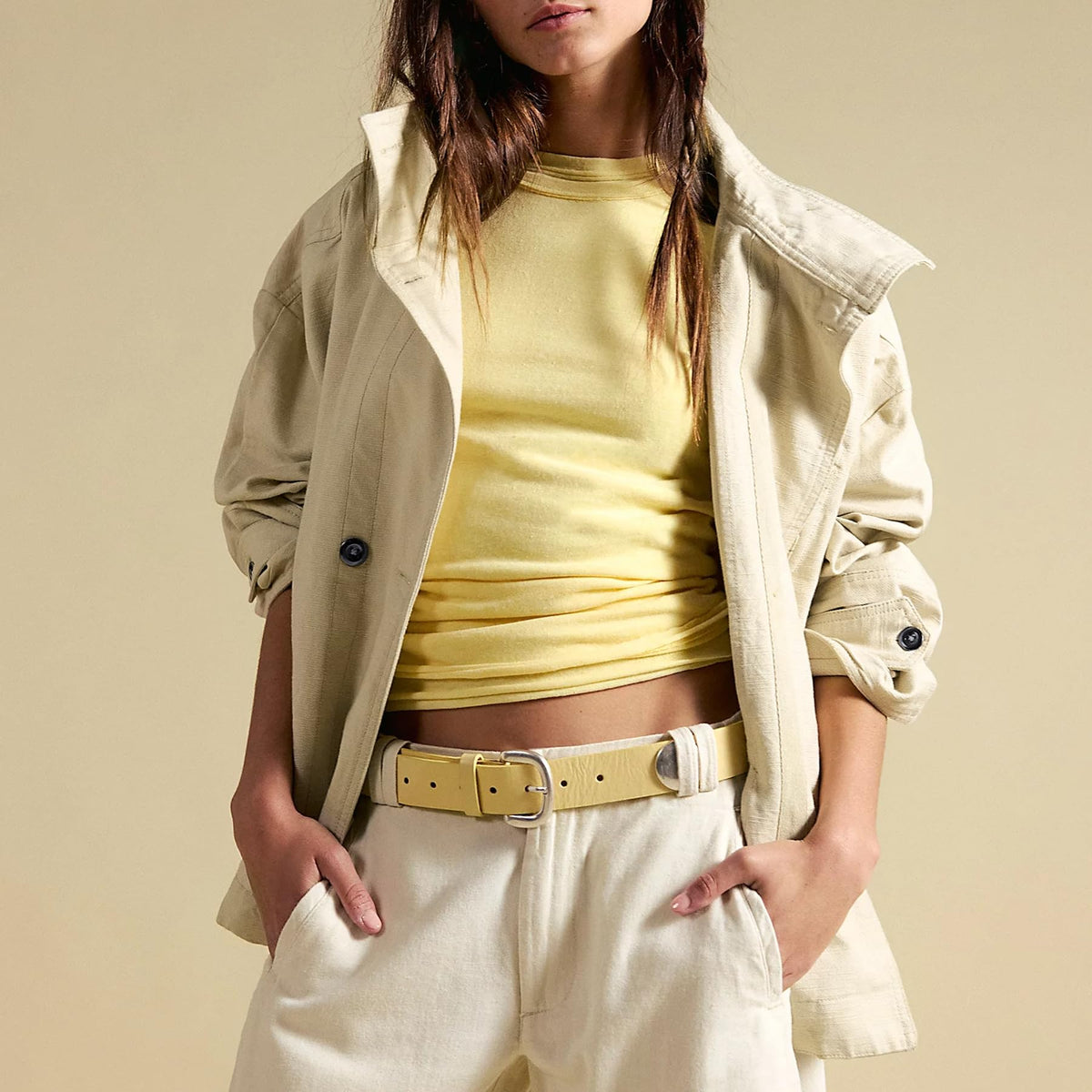 Ainangua Washed Canvas Bomber Jacket Women Oversized Funnel Neck Button Down Jackets Spring Stretch Casual Coat Outdoor(Apricot,S)