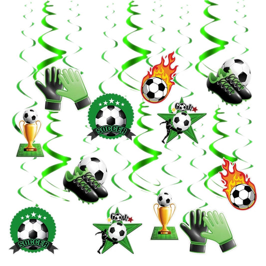 24Pcs Oiuyamn Soccer Party Decoration, Sports Theme Hanging Ceiling Spirals, Soccer Hanging Swirls Decor, Football Theme Birthday Party Supplies for Boys
