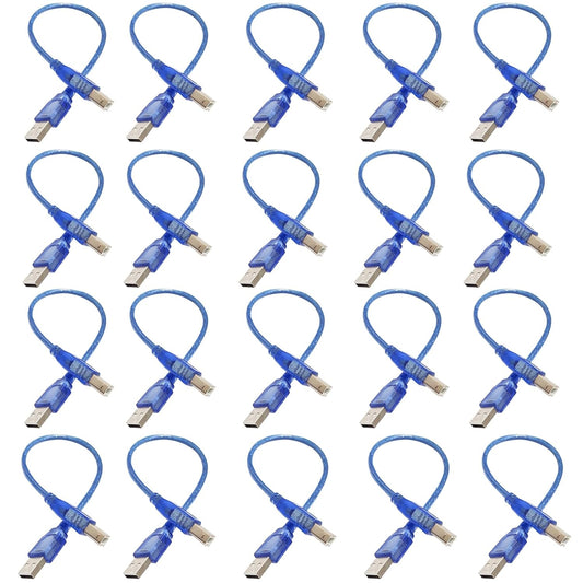 2.0 (20Pcs 11.81IN) SmaringRobot USB A to USB B Cable Wire, USB Cable Connectors, Printer Cables Wire for Connecting