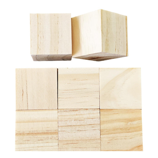 Runseaway 8Pcs 2inch Unfinished Natural Wooden Cubes, Square Craft Wood Blocks for DIY Projects, Blank Wood Squares for Art, Building, Personalized Crafts, Wedding Decor, and Creative Displays