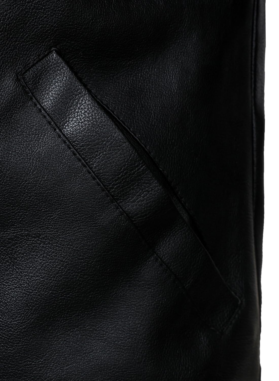 HOOD CREW Men’s Classic Faux Leather Jackets Turn Down Collar Leather Coat Lightweight Outerwear Biker Jacket Black M