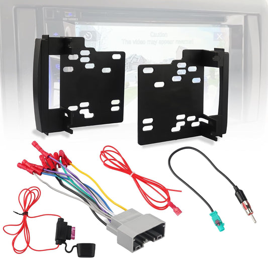 2007-2016 Double DIN Radio Installation Dash Kit with Radio Wire Harness for Jeep Dodge ChryslerAftermarket Radio