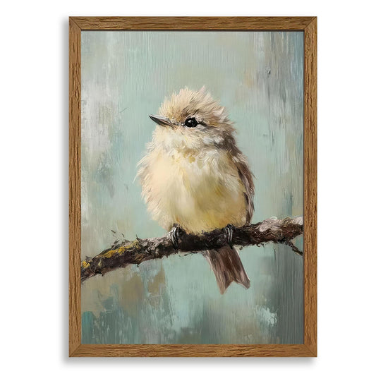 AVECCO Framed Vintage Funny Birds Canvas Wall Art, Bird Rustic Farmhouse Wall Decor, Unique Animal Art Prints for Kid's Room Bathroom Bedroom Living Room Office Home Decoration Ready to Hang 16x24 In