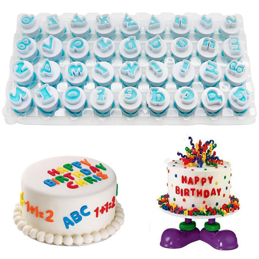 26PCS/Set Cookie Stamp Impress Cookie Cutters Alphabet Letter Cake Biscuit Mold Letter Shape DIY Cookie Biscuit Alphabet Cake Tool Embosser Cutter (Lower Case Shape with Number)