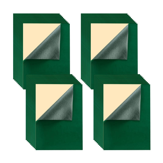 Mesheshe 40PCS Self Adhesive Felt, DIY Self Adhesive Fabric for Art & Crafts, Peel and Stick Felt for Drawer/Jewelry Box Felt Liner, A4 Size (8.3" x 11.8", Green), MSS23-XH-40PCSA4-GREEN