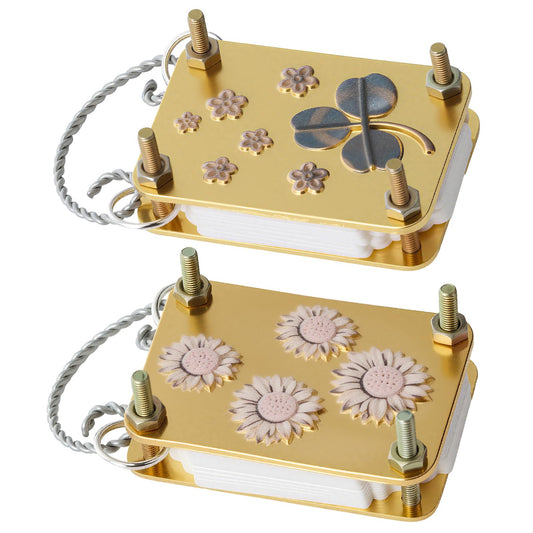 RJLCTH 2 Pcs Micro Flower Press Keychain, Portable Mini Flower Press with 40 Reusable Blotting Papers for Flower Preservation, Resin Art, Journals, Scrapbooking and DIY Botanical Crafts
