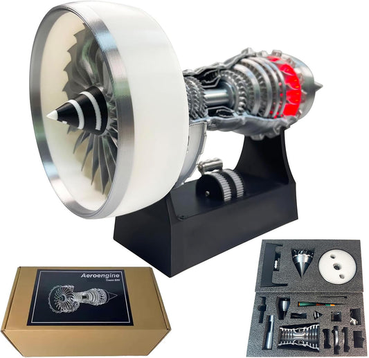 Turbofan Jet Engine Model Kit - 28CM A380 TR900 Aircraft Engine Replica with LED Lights & Adjustable Speed - DIY Mechanical STEM Project for Adults, Aviation Enthusiast Desktop Decor & Gift