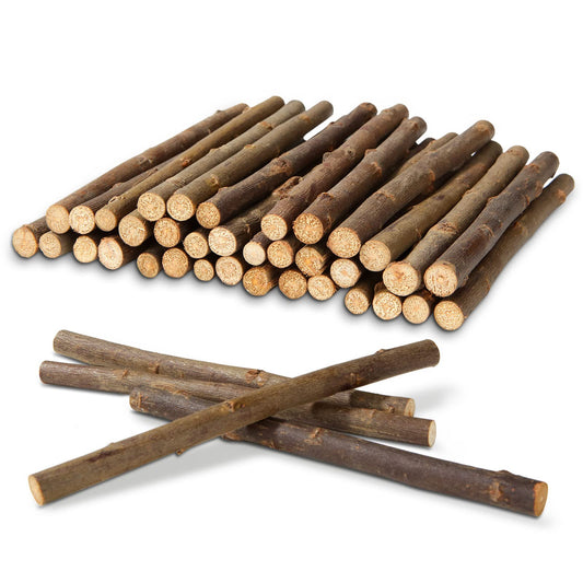 QTLCOHD 100Pcs 6 Inch Wood Sticks for Crafts, 0.3-0.5 Inch Diameter Twigs for Crafts, Natural Mini Wood Log Craft Sticks for Photo Props, DIY Crafts, Home Decorations, Pets, Etc.
