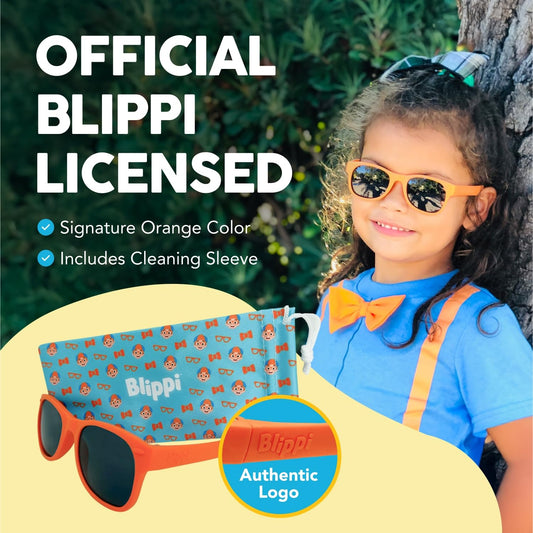 Blippi Baby Mirrored Sunglasses - Unbreakable Polarized Orange Glasses for Active Kids Ages 0-2 - BPA Free UV Protection