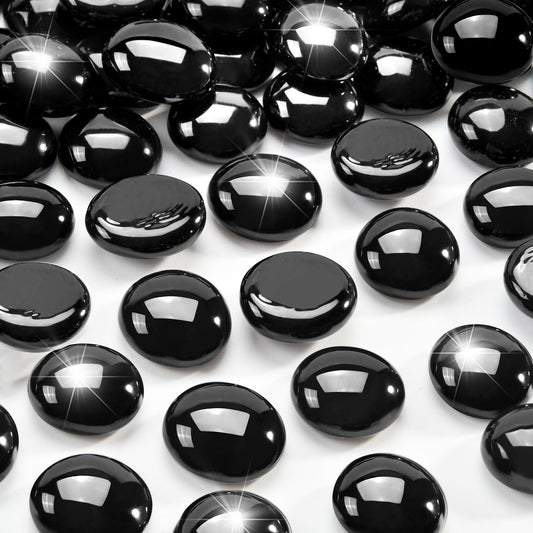 RUOJAS 10 Pounds Onyx Black Fire Glass Beads 3/4 Inch Firepit Gems for Fire Pit Table, Fireplaces, Fire Bowl, Garden Landscaping & DIY Crafts