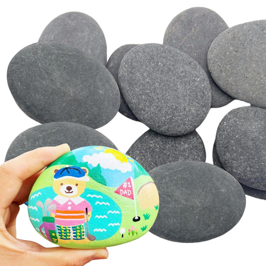MEILALA 12PCS Large Painting Rocks, 3“-4” River Rocks for Painting ， DIY Rocks Flat & Smooth Kindness Rocks for Arts, Crafts, Decoration