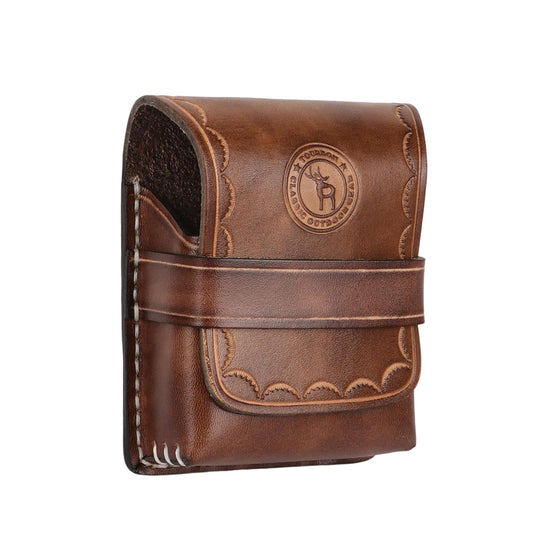 Tourbon Leather Cigarette Box Case Pouch Lighter Holder Playing Cards Secure Storage with 1.7" Belt Loop Travel Accessory