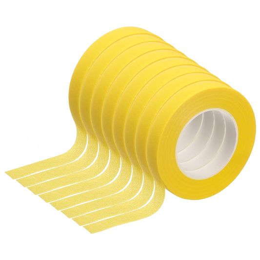 uxcell 8 Pcs Yellow Floral Tape 1/2" x 29.5 Yards Florist Wrap Adhesive Tape Flower Arrangements Supplies for Artificial Flowers Bouquet Stem Wrapping Floral Crafts Wedding Bouquet