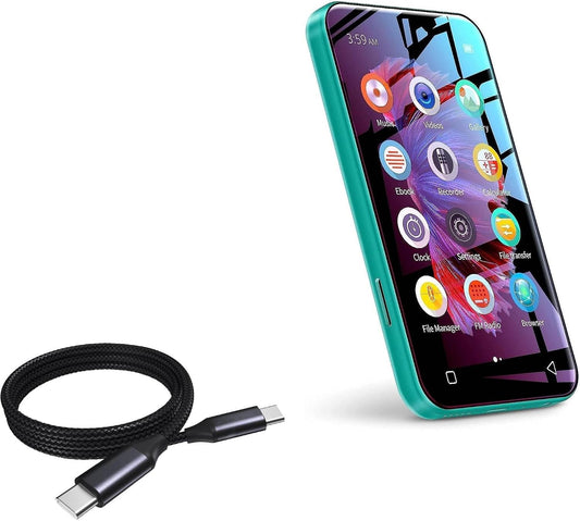 BoxWave TIMMKOO Q5 MP3 (3ft) (100W), Cable Compatible with WiFi Player - DirectSync PD Cable - USB-C to USB-C Type C