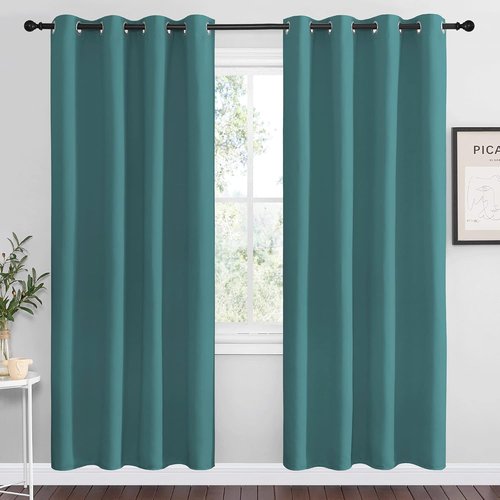NICETOWN Blackout Curtains - Thermal Insulated Triple Weave Draperies, Sea Teal, Set of 2, 55 x 78 Inch
