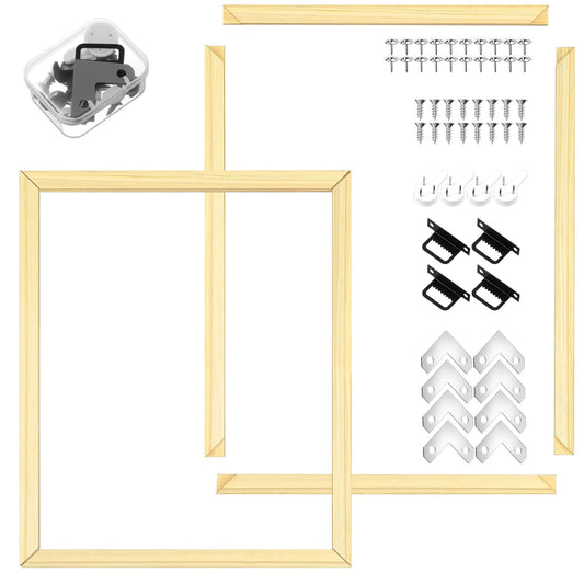 DoubleFill 2 Pack 16x20 Inch DIY Canvas Stretcher Bars Canvas Frame Wood Frames Kit Easy to Assemble for Prints, Posters, Oil Painting, Painting, Embroidery Stitch and Needlepoint Arts