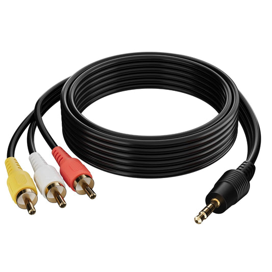3.5mm 6 1/8 3 MP3,DVD,Tablets,Speakers, Adoreen to RCA Camcorder Handycam Audio Video Output Cable Ft, TRRS to RCA