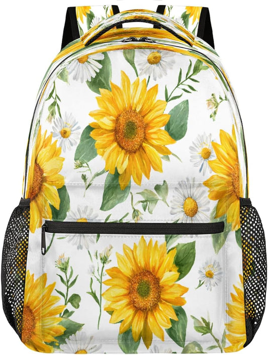 Wicewott Backpack 18in Backpacks Pack Backpack Yellow Sunflower Bouquet for Women Men Large Capacity Waterproof Laptop