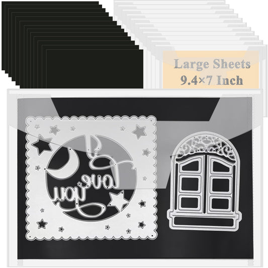 20 PCS 9.4 x 7 Inch Large Die Cut Storage Envelopes with 0.7 mm Thick Magnetic Sheets for Die Storage, Clear Die Storage Pockets and Magnet