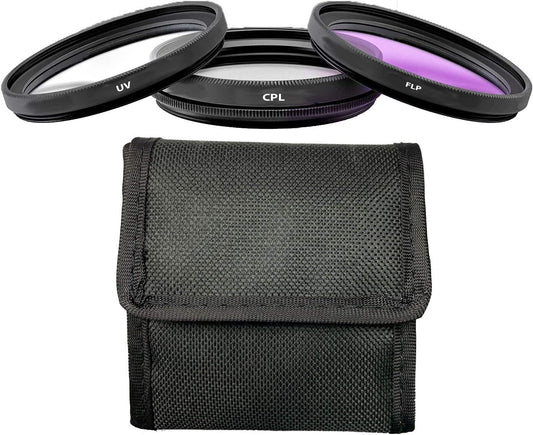 COMMANDER OPTICS 3 (67mm) Professional HD Piece Camera Lens Filter Kit (UV, CPL, FLD) with Carrying Case