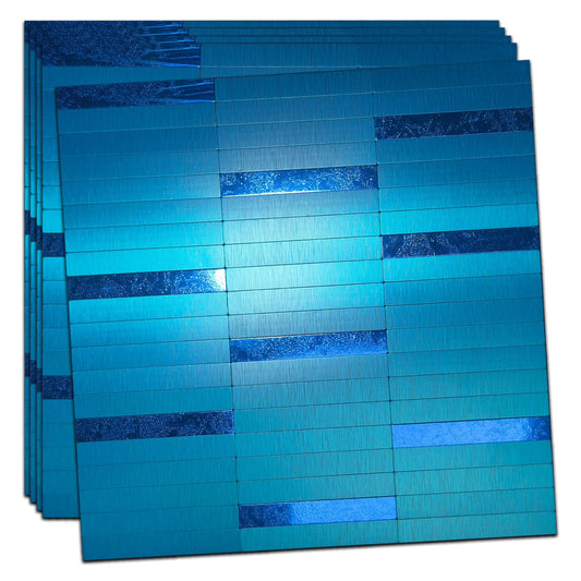 Sanyeskkiy 5pcs Modern Mosaic Wall Stickers, Self-Adhesive Tile, Waterproof,Easy to Cut,Heat-Resistant, DIY Kitchen Backsplash/Living Room (5, Blue)