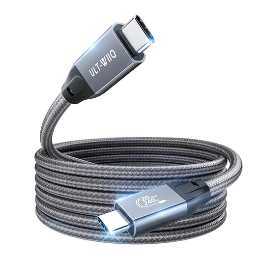 16FT 3.2 2 2 8K@30Hz/4K@144Hz 20Gbps 3.1 240W ULT-WIIQ Nylon Braided USB C to USB C Gen x Video Cable for Monitor
