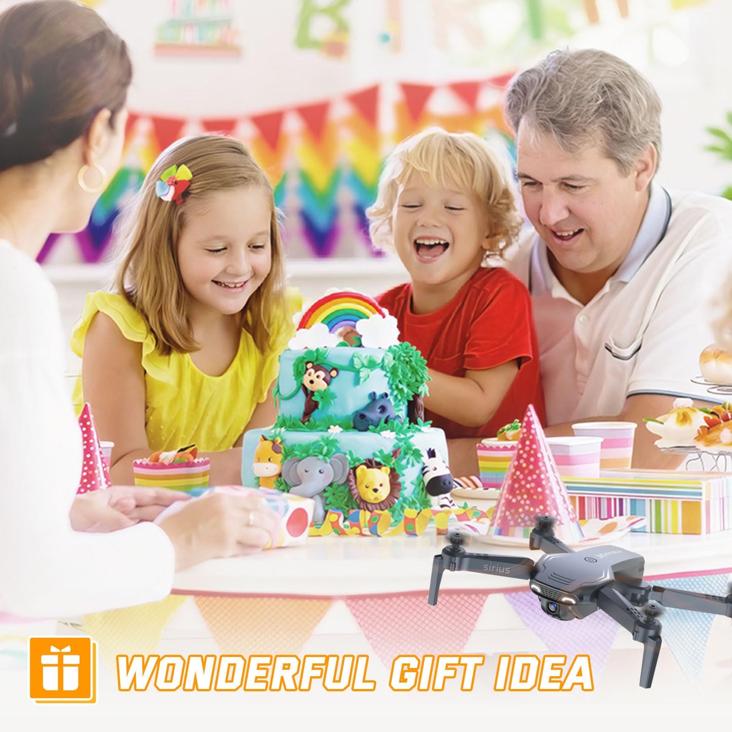 Foldable Drones for Kids Beginners - With 1080P HD Camera, FPV Remote Control Quadcopter, One Key Start/Land, Altitude Hold, 2 Batteries RC Helicopter Toys Gifts for Boys (Raven)