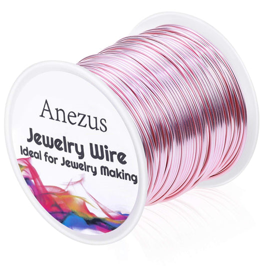 Anezus 18 Gauge Jewelry Wire for Jewelry Making, Anezus Craft Wire Tarnish Resistant Copper Beading Wire for Jewelry Making Supplies and Crafting (18 Gauge, Rose Gold)
