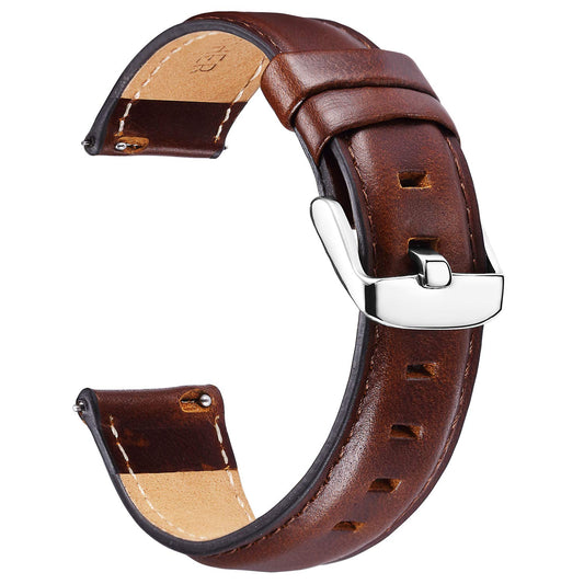 BINLUN Leather Watch Band Quick Release Replacement Leather Smart Watch Straps for Women and Men in Black Brown Red 12mm 13mm 14mm 17mm 18mm 19mm 20mm 22mm