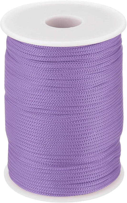 MECCANIXITY 1/12 Inch Polypropylene Rope Braided Ropes, 328ft Nylon Rope Hollow Utility Cord for Clothesline, Camping, Hiking, Outdoor, Light Purple