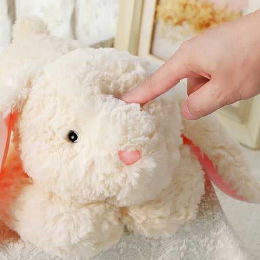 IFX24 Large Weighted Rabbit Stuffed Animal 27.5" 5Lbs, Sturdy and Fluffy Beige Rabbit Plush Toy for Adutls Cuddle, Cute Plushy Hugging Pillow Toy for Adutls
