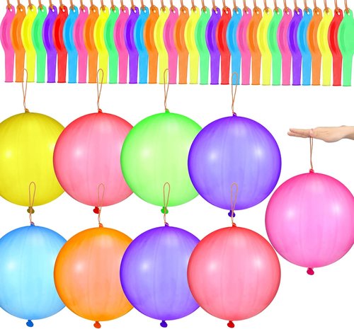 Chivao Punch Balloons - Assorted Color Party Favors for Kids | 12 Inch Bulk Prizes for Birthdays & Weddings