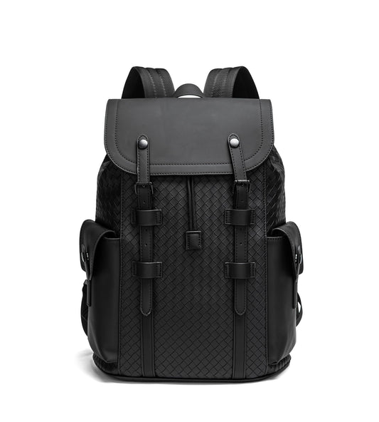 KingTo Laptop Backpack for Men Luxury Anti-Theft Travel Backpack Casual Business Waterproofing Computer Bag (A-woven black-1)