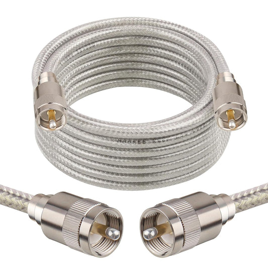 15ft,RG8X PL259 50 Analyzer,Dummy MOOKEERF CB Coax Cable Stranded Core UHF Male to Male Low Loss CB Antenna Cable Ohm