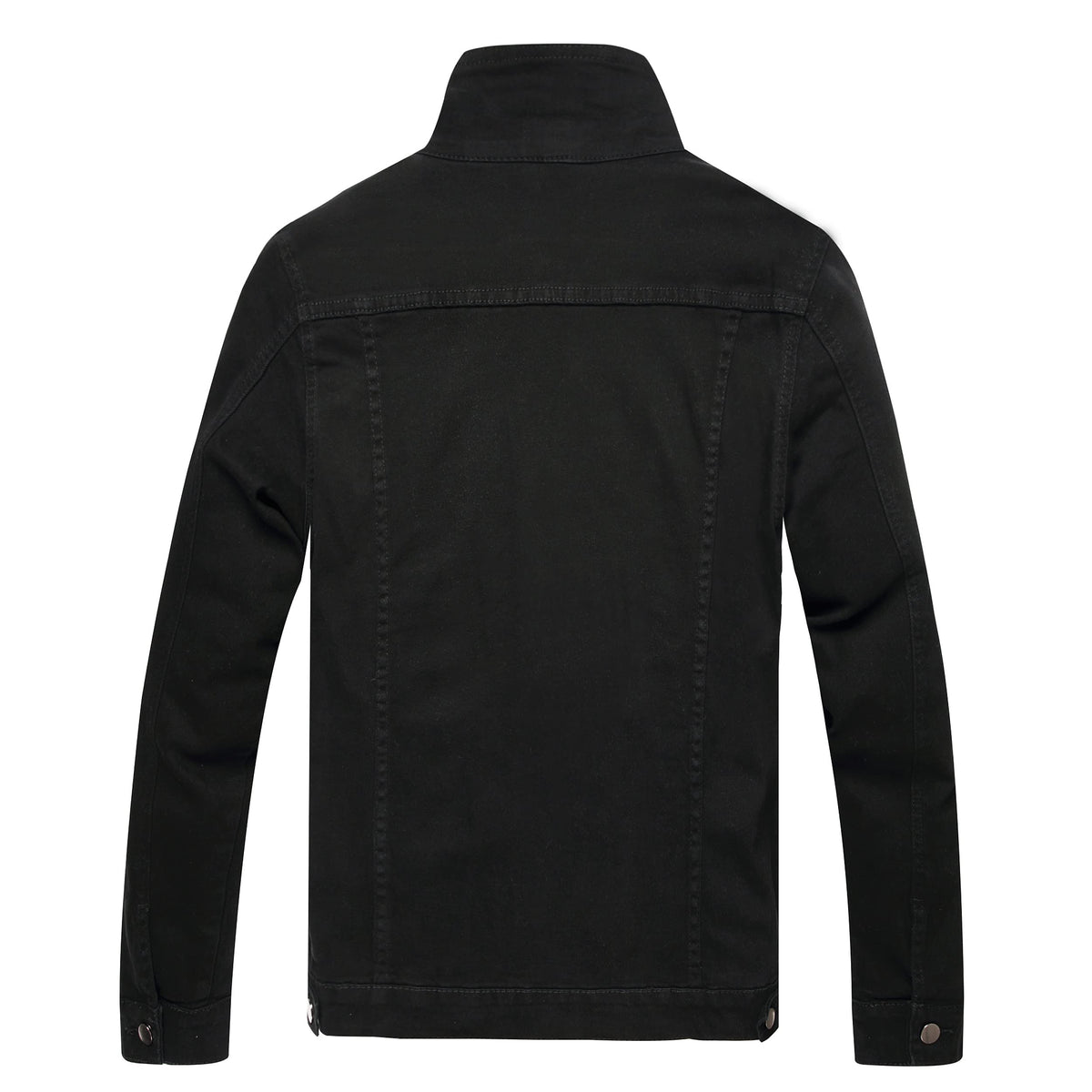BULUWIE Men's Denim Jacket Distressed Ripped Slim Fit Stretch Trucker Classic Fashion Casual Coat, 2018 Black, L
