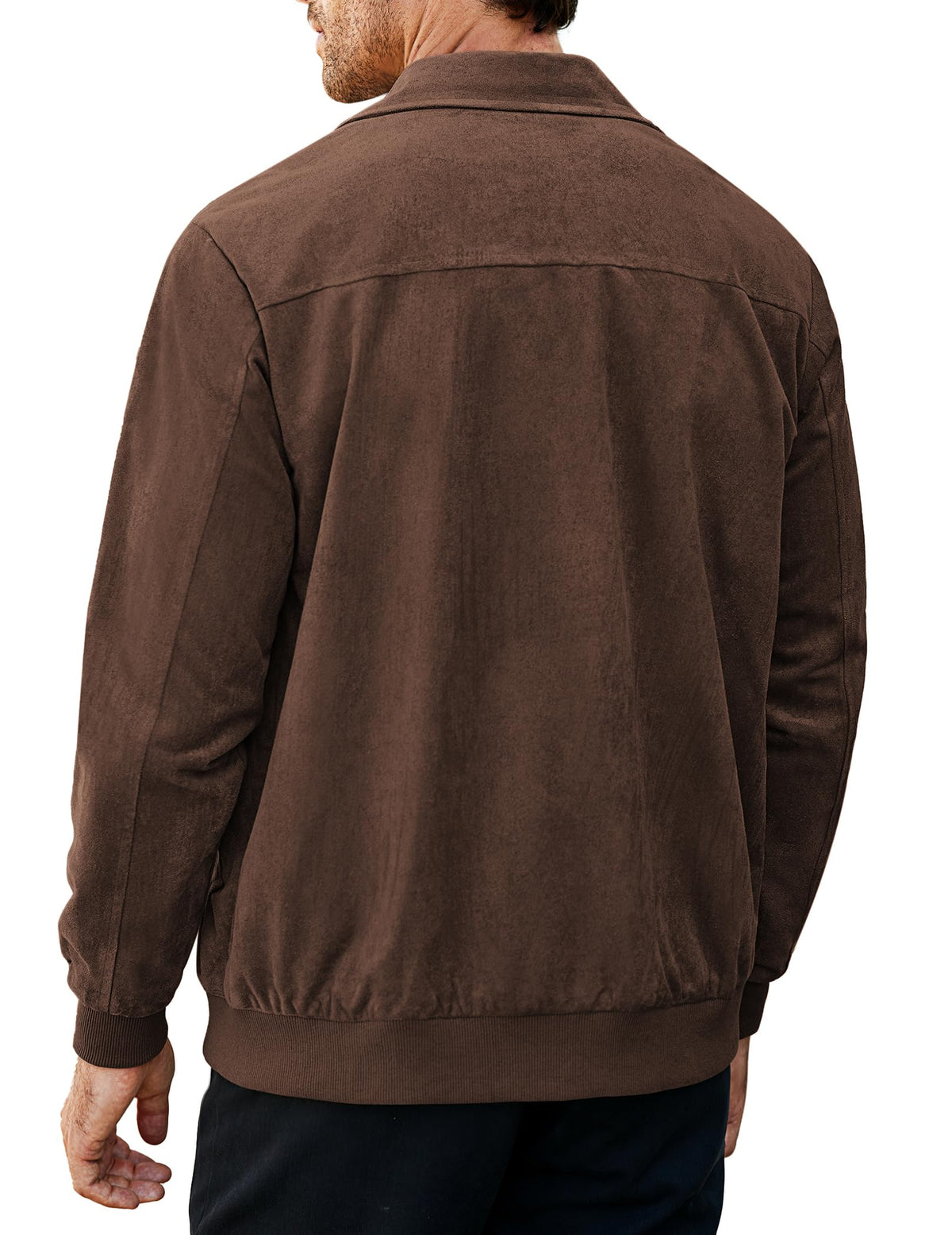 COOFANDY Men's Faux Suede Jacket Zipper Biker Coat Stylish Bomber Jacket
