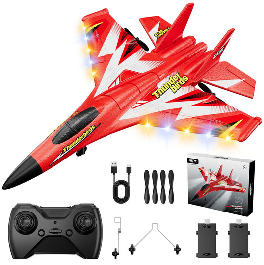 4DRC Foam RC Plane for Kids Adults, Remote Control Airplane RC Jet Helicopter Drone Plane for Kids Adults Beginner, Easy to Fly RC Fighter, Remote Control Aircraft with Automatic Balance Gyro