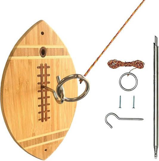 Ring Toss Game, Hook and Ring Toss Game with String and Hooks for Outdoor/Indoor Use, Man Cave Decor, Outside Games Great Gift for Men & Adults, 13 Inch
