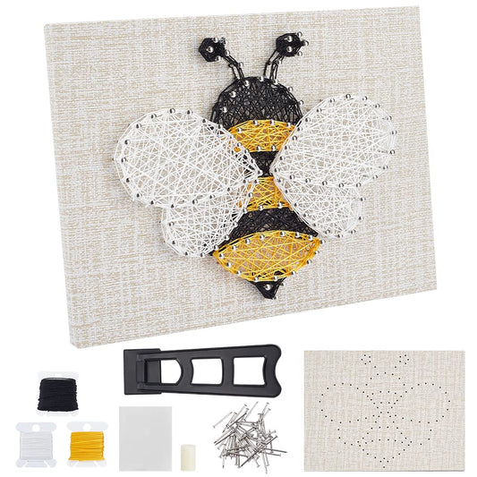 WEBEEDY 3D String Art Kit for Adults Beginners, DIY Bee String Craft Kit, Include All Necessary Accessories and Frame, Christmas Mother's Day Home Wall Decorations Unique Women Gift