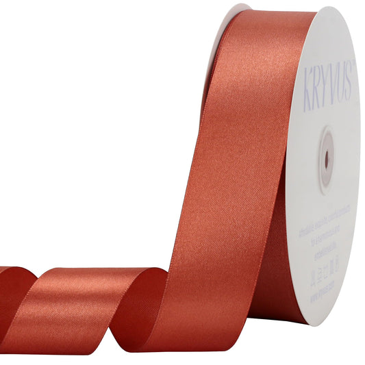 Copper Satin Ribbon 1-1/2 inch X Continuous 100 Yards, Single Face Polyester Ribbon Perfect for Gift Wrapping, Flower Bouquet, Wedding Decor, Crafts, Bow Making, Sewing and More