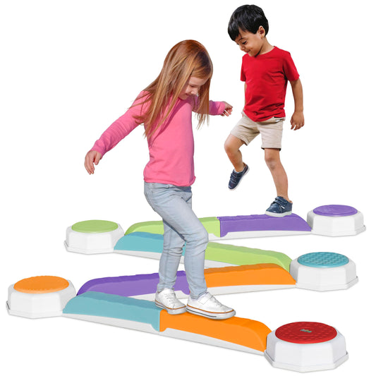Balance Beam and Toddler Stepping Stones for Kids 13 Pieces, Sensory Play Toys for Toddlers, Indoor or Outdoor Play, Easy Stackable Storage