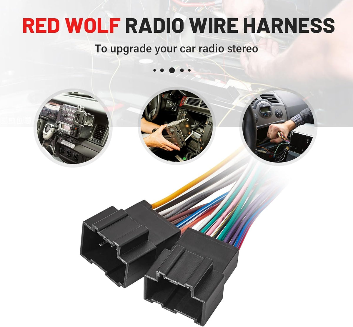 2005-2015 2007-2014 RED WOLF Car Radio Wiring Harness Fit for Chevy Silverado, GMC Enclave Yukon Savana Buick Install