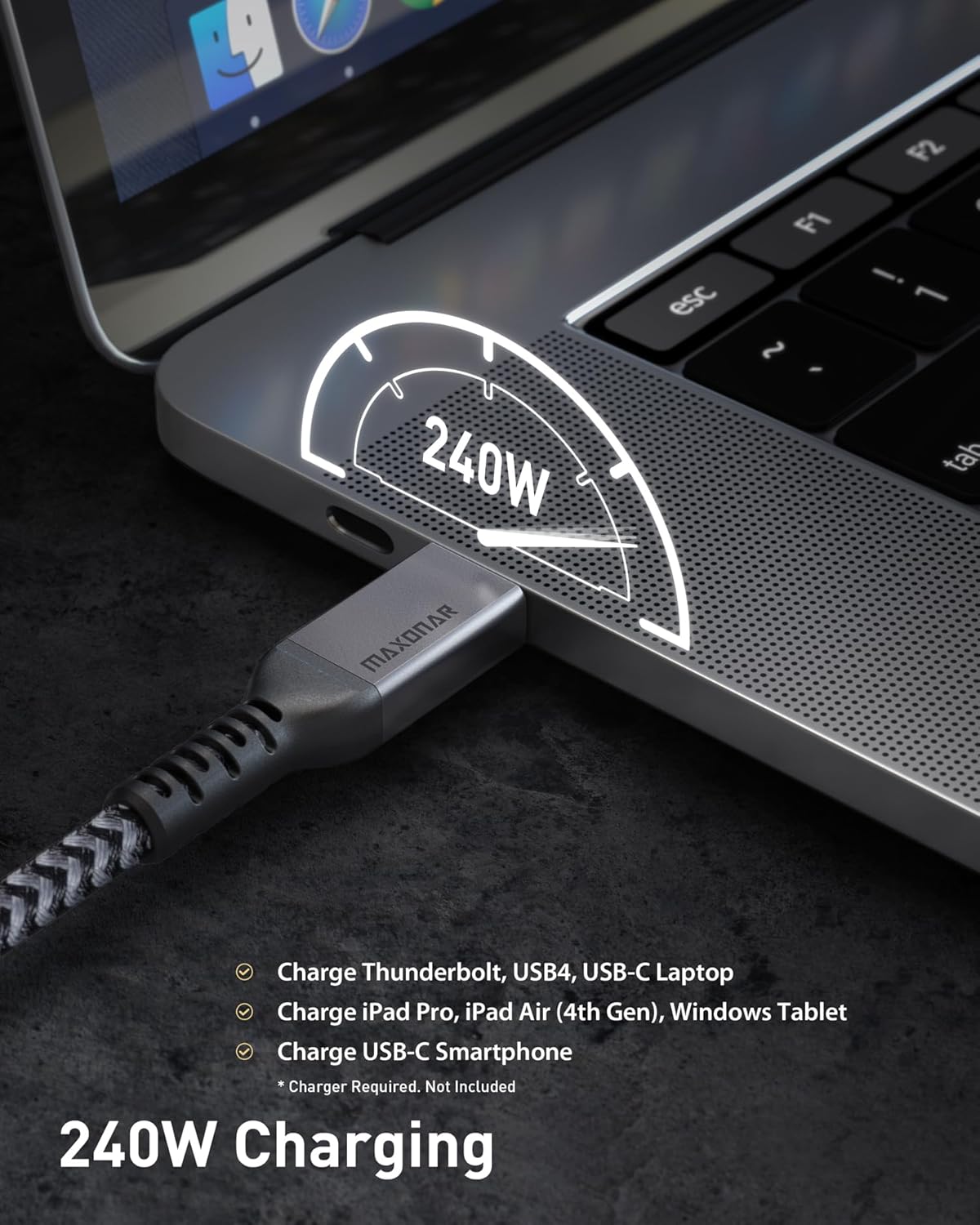 [2 Pack 3.3FT] 4 USB4 40Gbps 240W 8K/5K 2026 Maxonar Thunderbolt Cable for Cable, Sync, Charging, Display, All-in-One