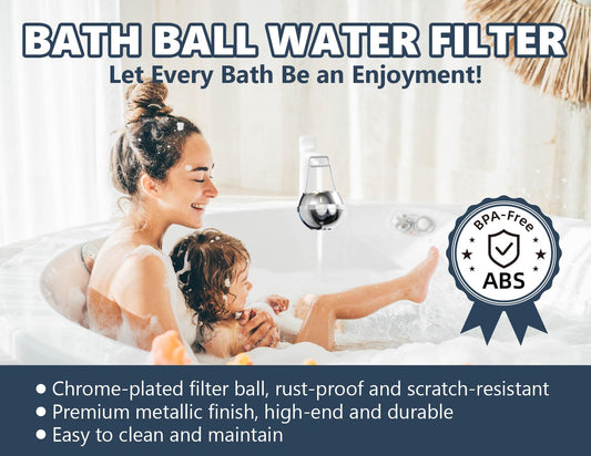 Bathtub Water Filter for Tub with Overflow,2,500 Gallons of Filtration,8 Stages Bath Filter,Remove contaminants,Chlorineand Fluoride,HardWater Softener,BPA Free(Upgrade Version),Chrome