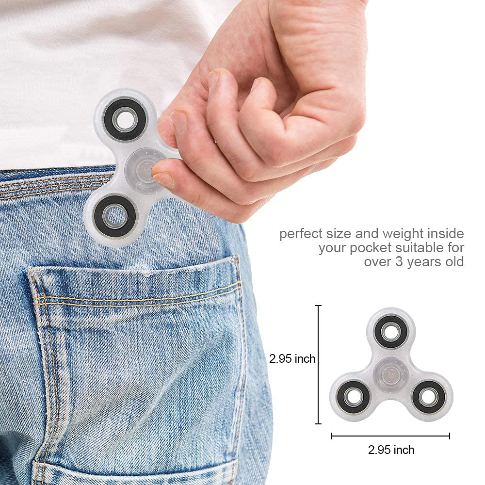 SCIONE Fidget Spinner Bulk 10 Pack Tri-Spinner Office Desk Classroom ADHD Anti Anxiety Focus Finger Fidget Spinners Stress Relief Toys Gifts for Adults Kids Party Favors Easter Basket Suffers