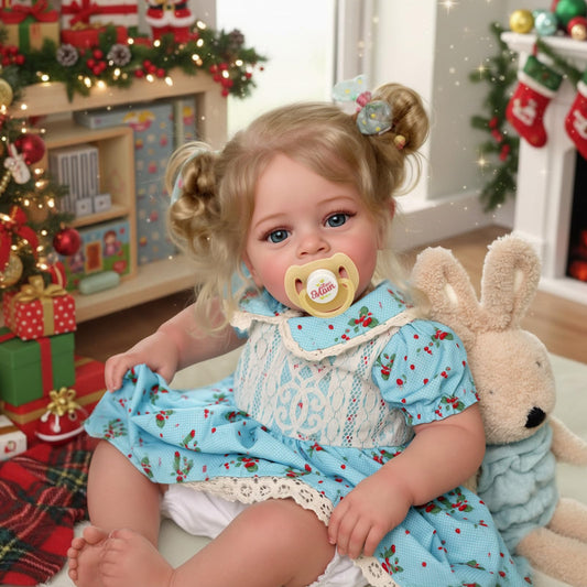 JIZHI Lifelike Reborn Baby Dolls - 18 Inch Realistic-Newborn Baby Dolls Blond Girl Handmade Real Life Baby Dolls with Clothes for Kids Age 3+