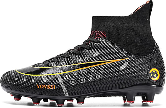 Men's High Tops Soccer Shoes,Lace-Up Athletic Football Cleats Lightweight Indoor/Outdoor TF AG Turf Training Soccer Cleats Sneaker