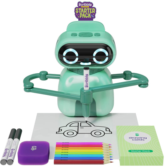 Dan&Darci Scribbly The Drawing Robot for Kids - 3 4 5 6 7 8 Year Old Girl Gifts - 5 Year Old Boy Birthday Gift - Kids Toys for Ages 5-7 - Learning Toys for Boys - Girls Educational Cool Toy
