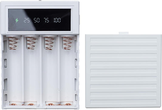 Yinow 22.5W 4 18650 Fast Charging DIY Power Bank Case for x Batteries, Solder-Free Holder Box